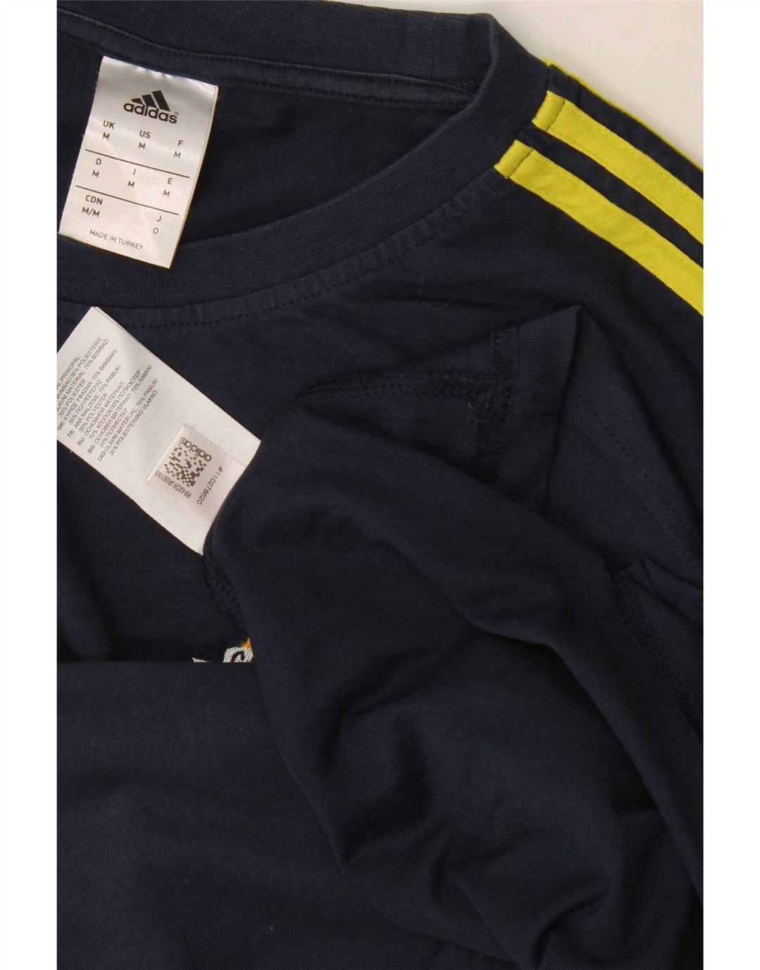 Adidas Mens Climalite Graphic Top Manga Larga Medio Azul Marino Algodón