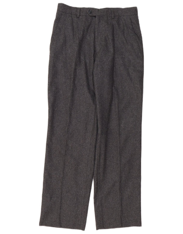 Vintage hombres rectos pantalones chinos IT 46 Pequeño W30 L30 Lana Gris