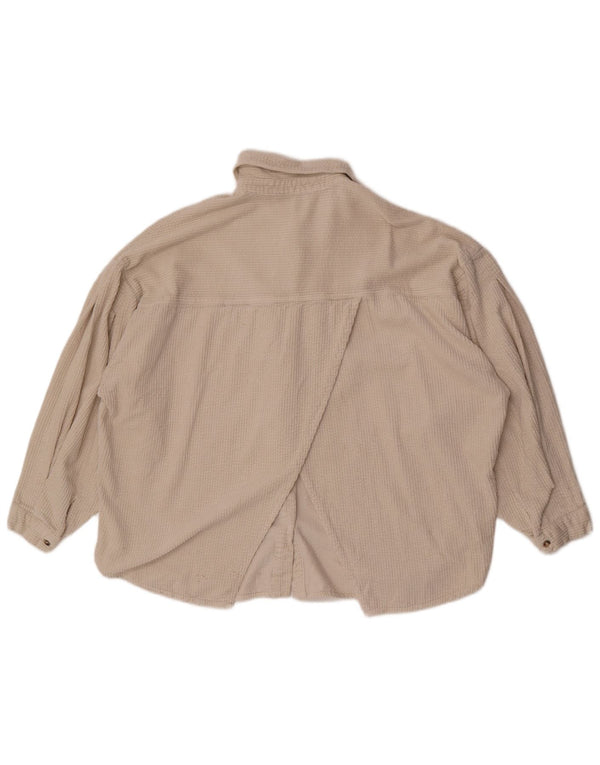 Zara Mujer Camisa De Pana Extragrande Reino Unido 46 Algodón Blanco Grande