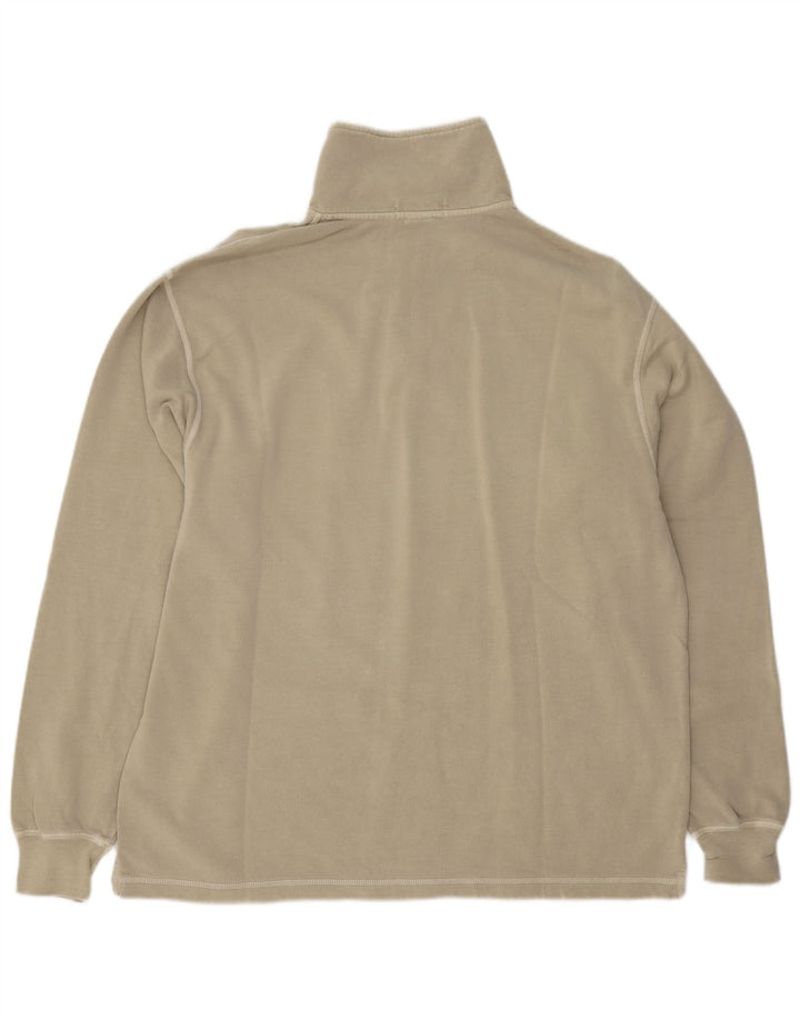 Lands End - Sudadera con cuello y cremallera para hombre, ajuste regular, talla 38/40, color beige medio