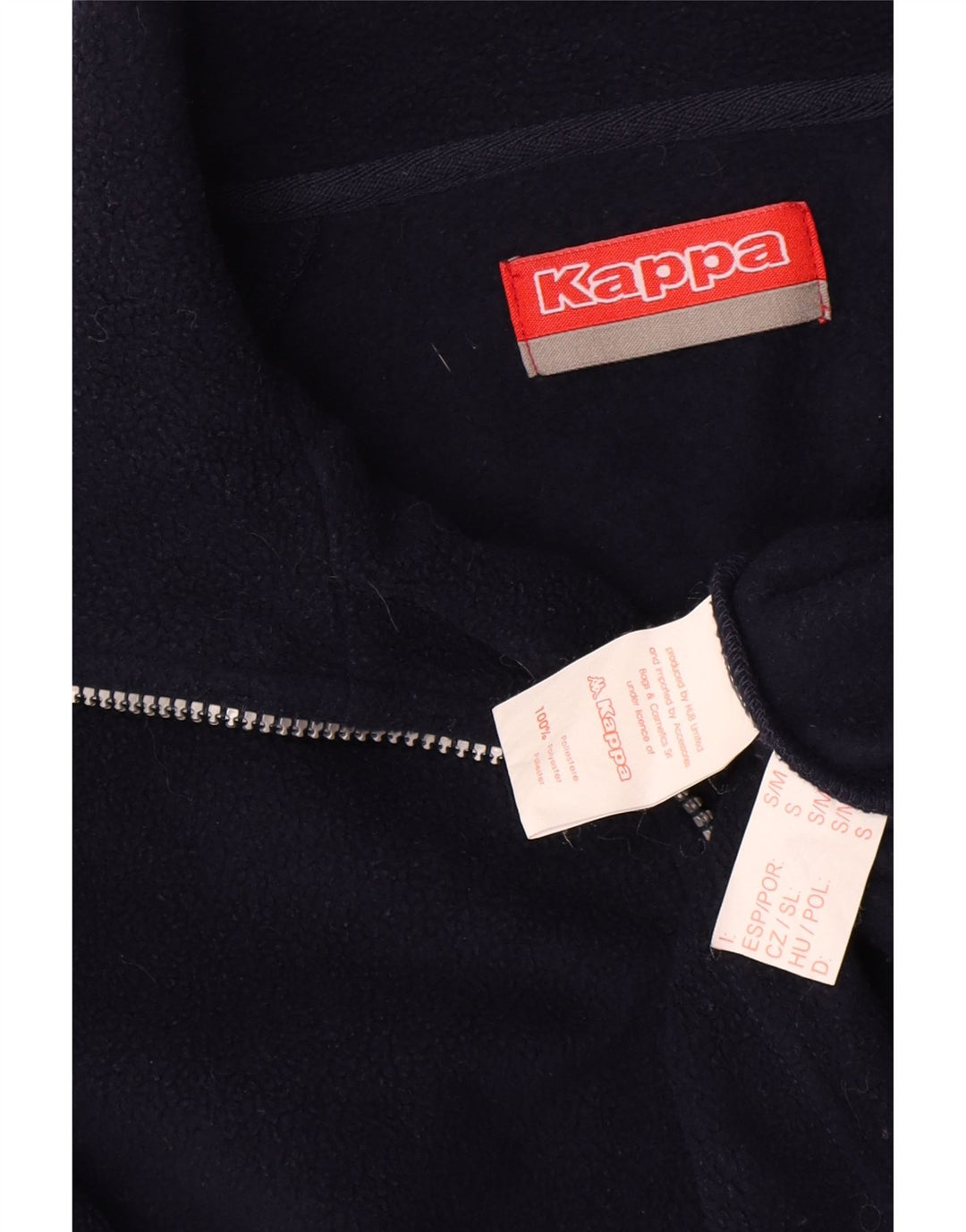 Kappa Hombre Zip Neck Fleece Jumper Small Azul Marino Poliéster