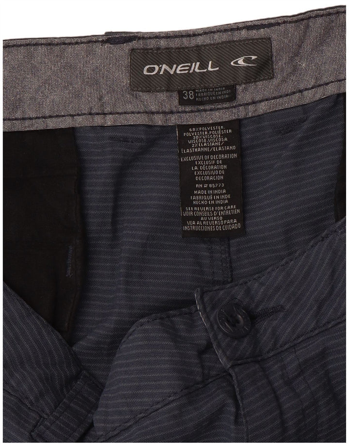 O'Neill Pantalones cortos chinos para hombre W38 XL Poliéster a rayas azul marino