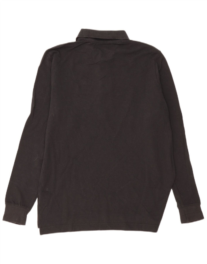 Kappa Polo De Manga Larga Para Hombre Pequeño Algodón Negro