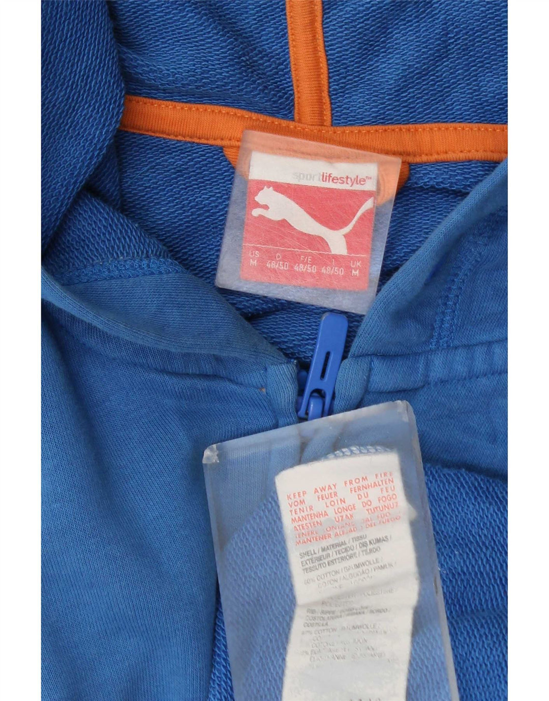 Puma Sudadera Con Capucha Y Cremallera Gráfica Para Hombre Algodón Azul Medio