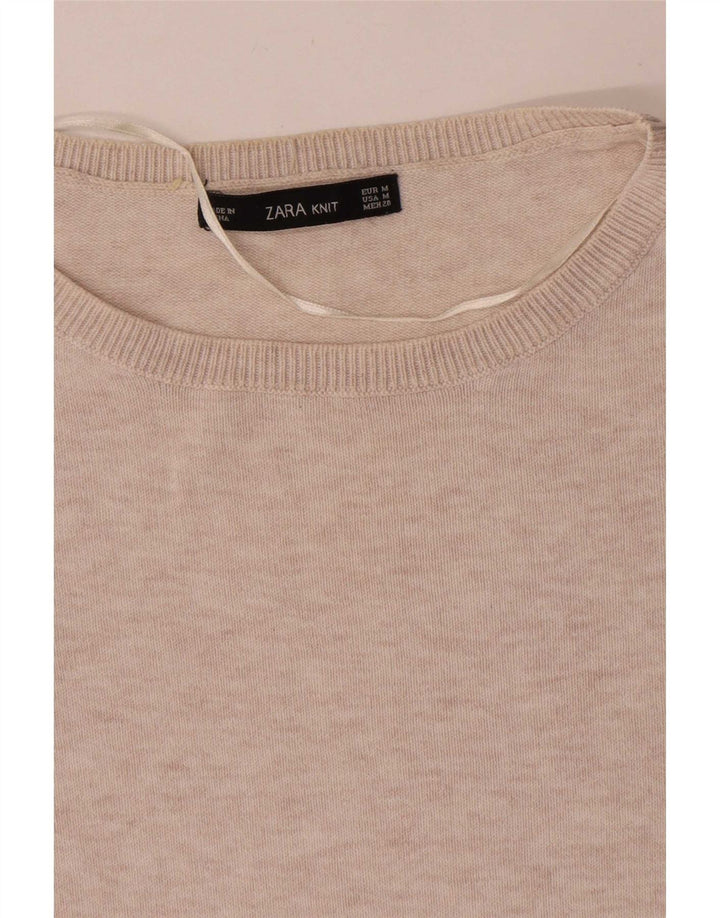 Zara - Jersey extragrande con cuello barco para mujer, talla 40, color beige medio