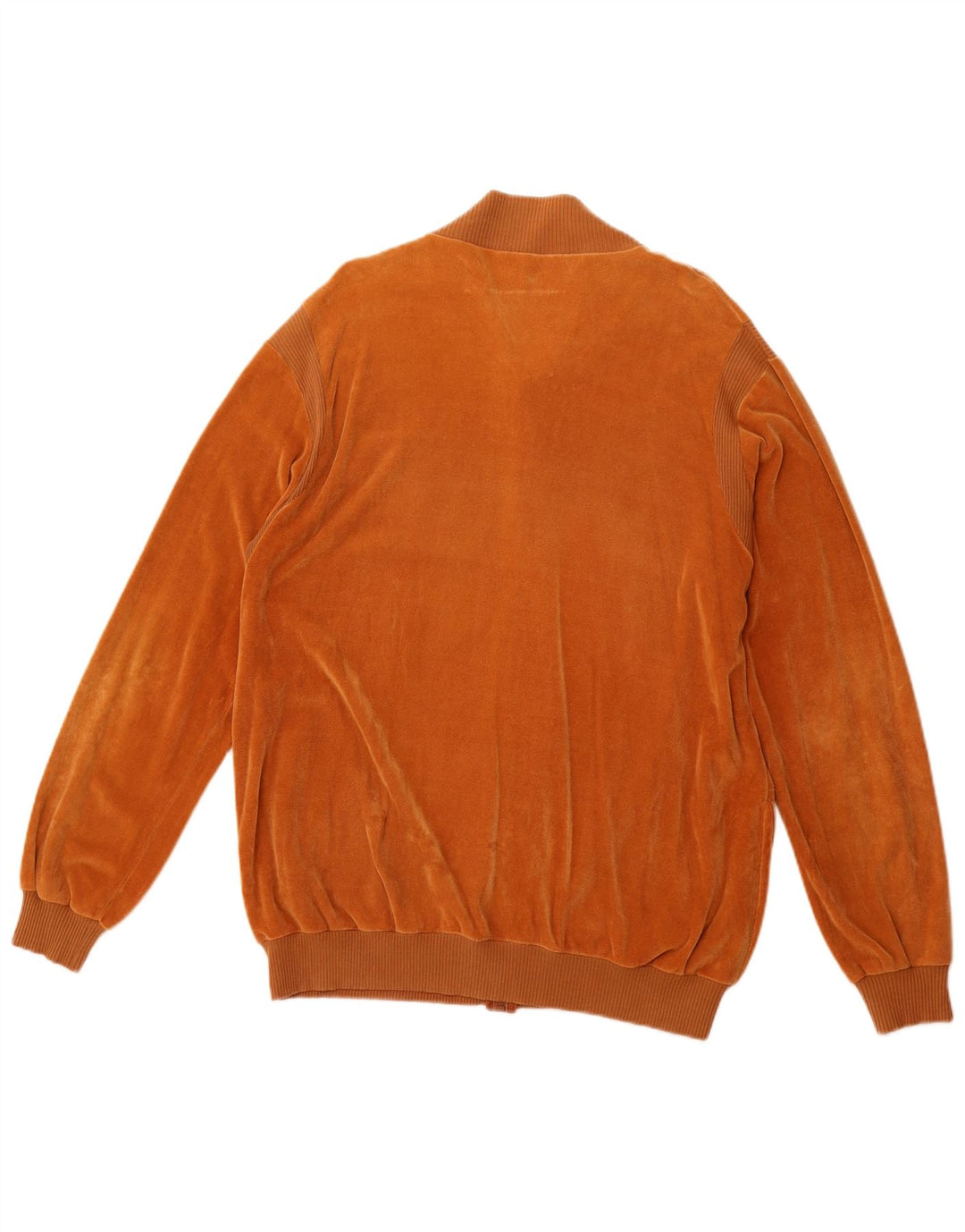 VINTAGE Hombres Terry Cloth Chándal Top Chaqueta Grande Algodón Marrón