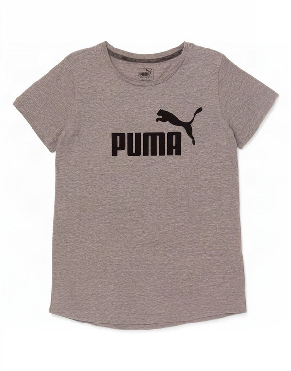 Puma - Camiseta gráfica para mujer, talla 40, talla grande, algodón moteado gris