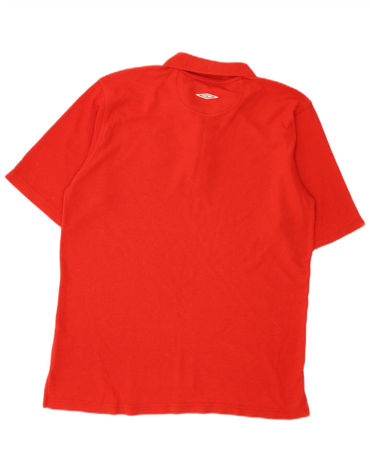 Umbro Polo con gráfico de Inglaterra para hombre, poliéster rojo grande