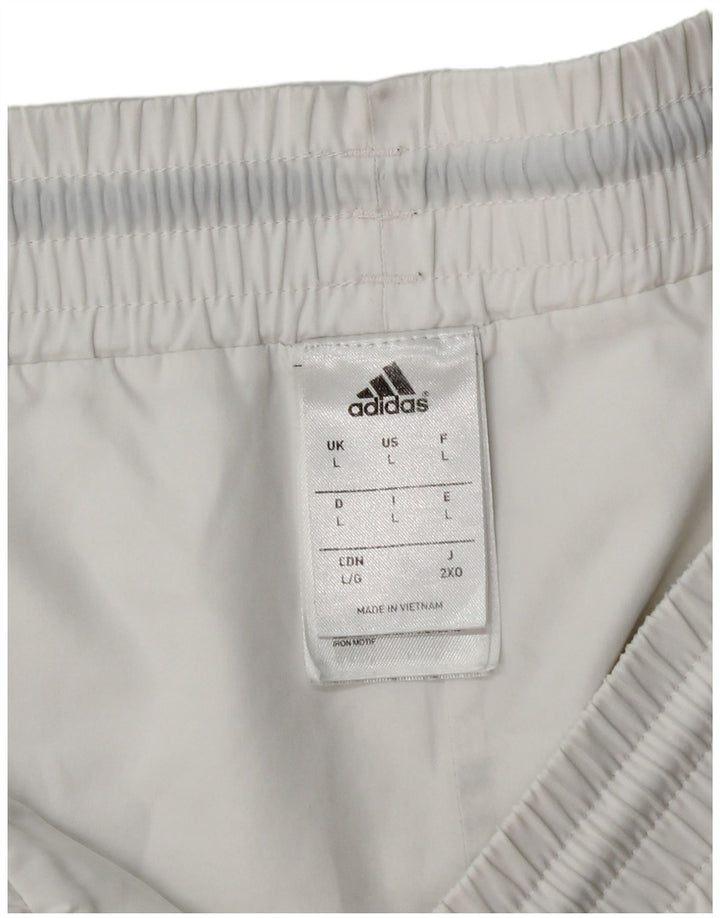 Adidas - Pantalones cortos deportivos para hombre, tamaño grande, poliéster blanco