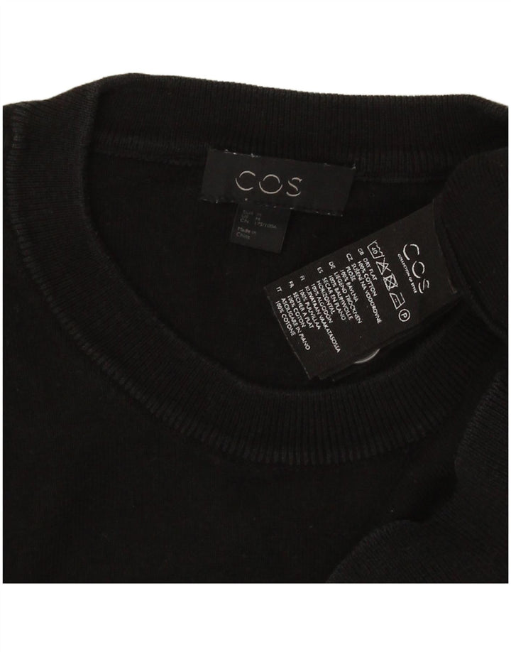 Cos - Jersey de cuello redondo para hombre, algodón negro mediano