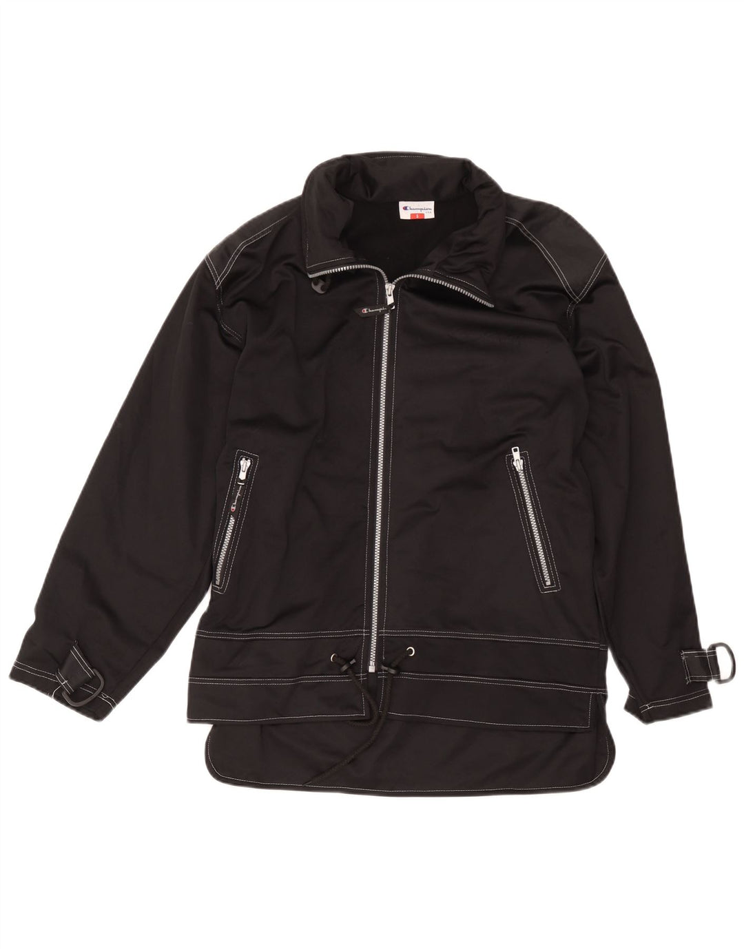 Champion Mens Graphic Chándal Top Chaqueta Pequeña Poliéster Negro