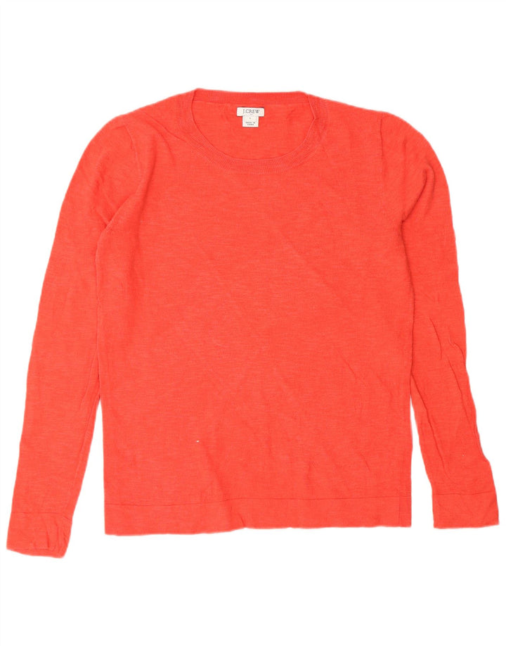 J. CREW Jersey de cuello redondo para mujer UK 10 Small Red Cotton