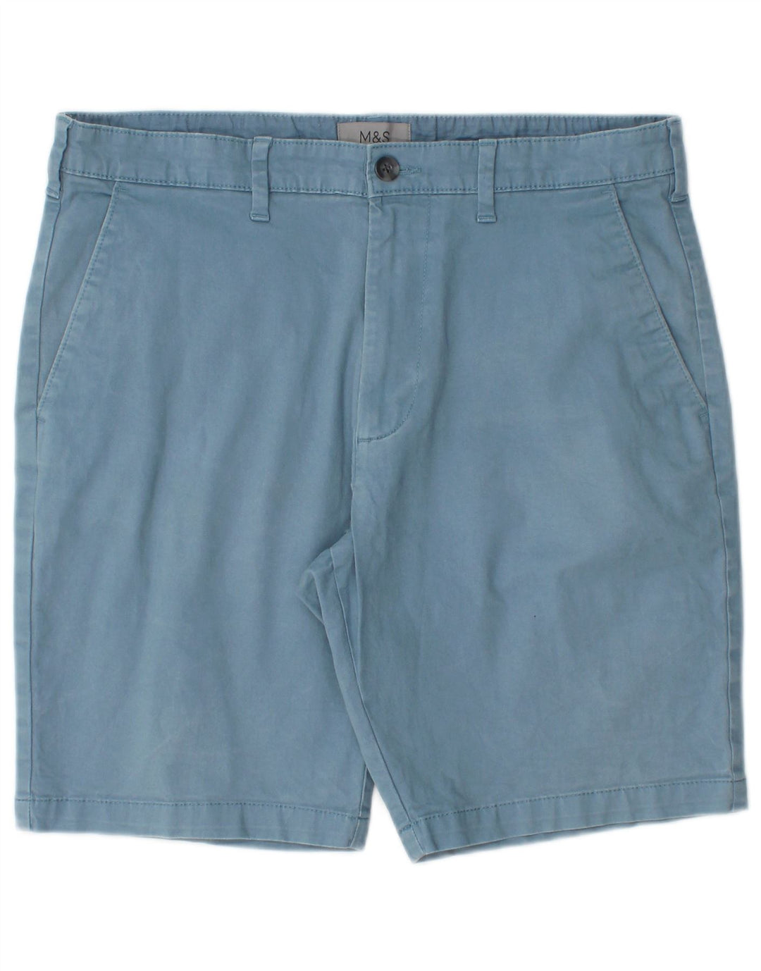 Marks & Spencer Pantalones cortos chinos para hombre W32 Algodón azul medio