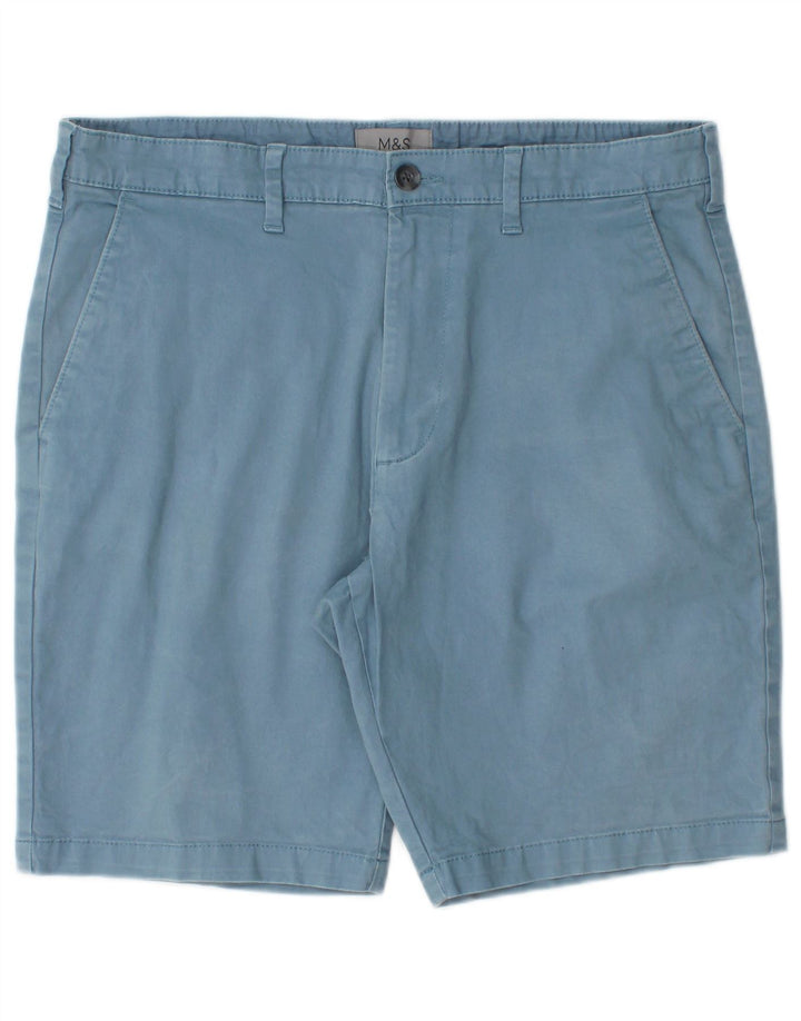Marks & Spencer Pantalones cortos chinos para hombre W32 Algodón azul medio