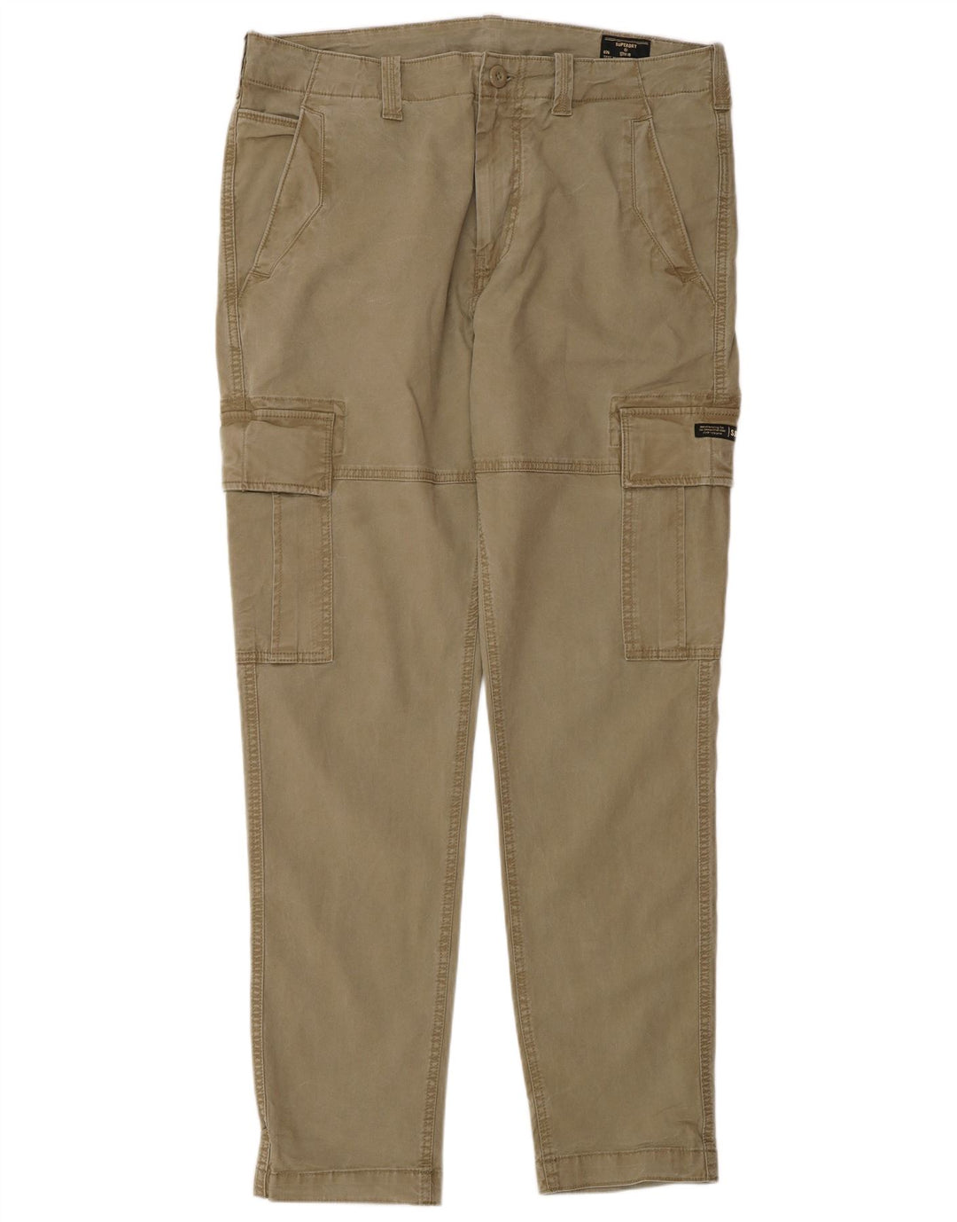 Superdry Pantalón cargo ajustado para hombre W34 L34 Algodón beige