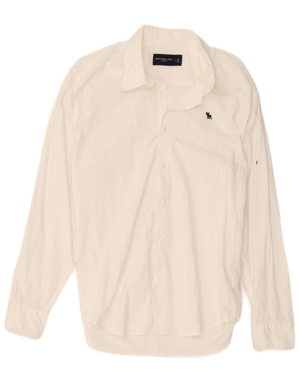 Abercrombie & Fitch Camisa Hombre XL Blanco Algodón