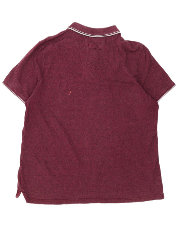 Polo para hombre Fat Face 3XL Algodón a rayas granate