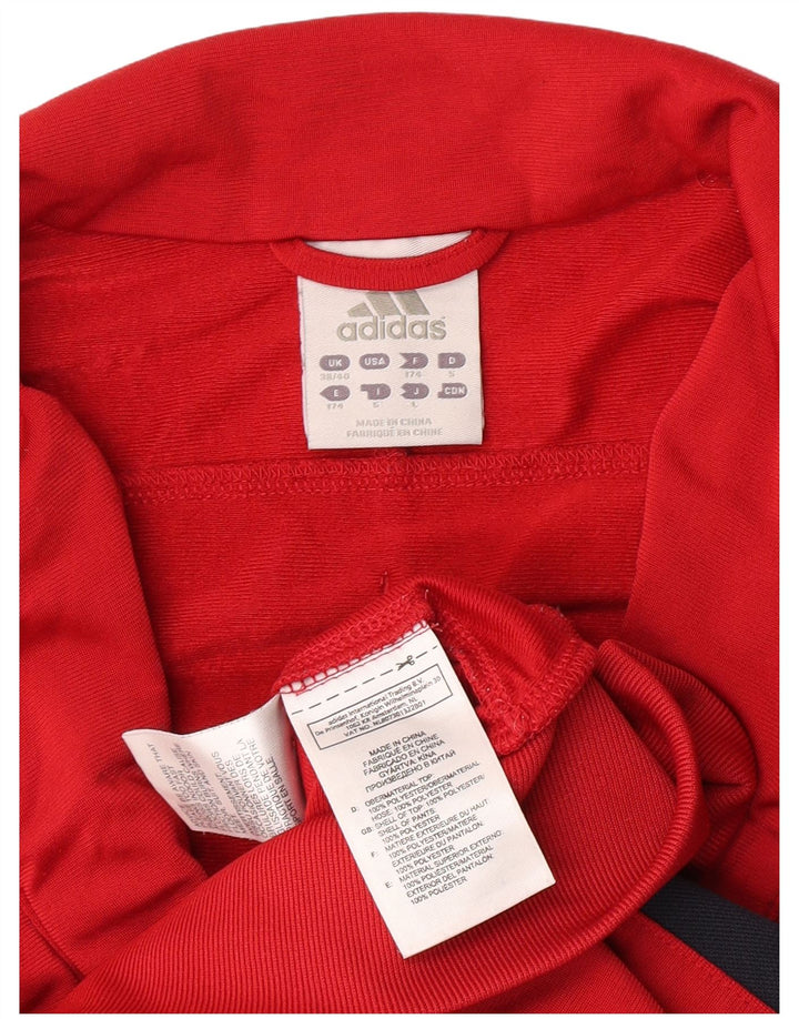 Adidas - Chaqueta de chándal gráfica para hombre, talla 38/40, color rojo mediano