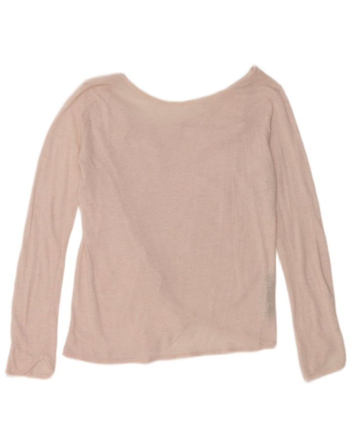 Zara - Jersey con cuello barco para mujer, talla 40, poliéster rosa medio