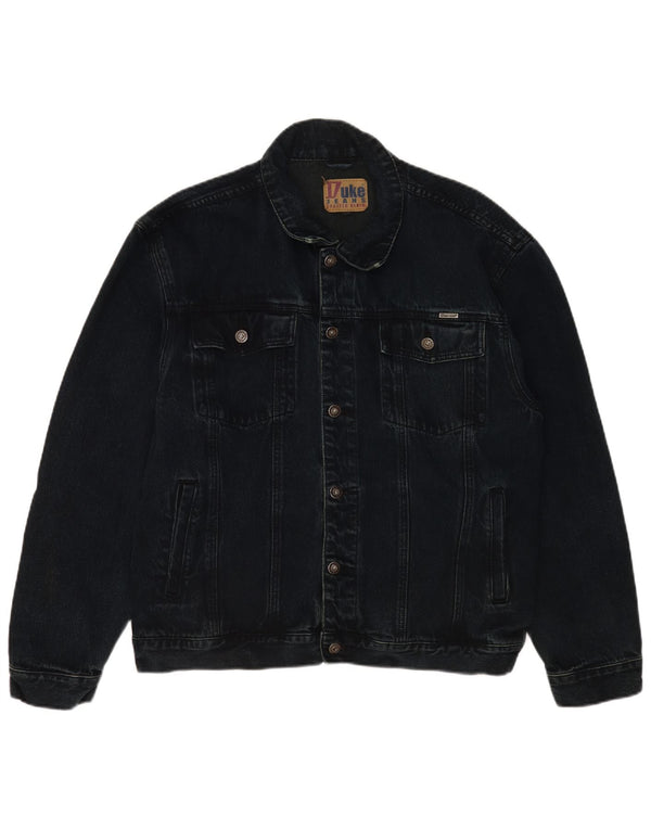 Duke Chaqueta vaquera para hombre UK 42 XL Azul marino Algodón Clásico