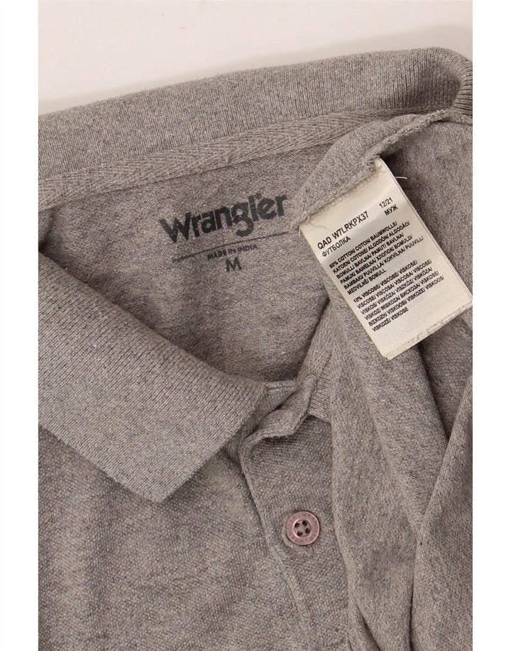 WRANGLER Polo para hombre de algodón moteado gris medio