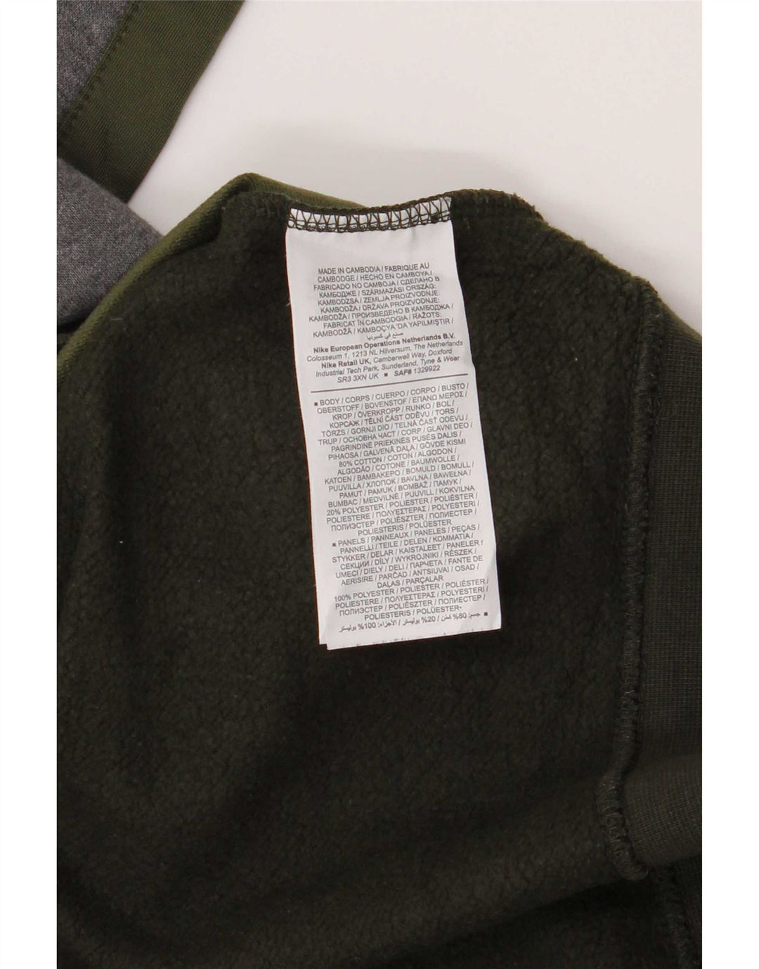 Nike Hombre Sudadera con gráfico tipo jersey de algodón color block en color caqui mediano