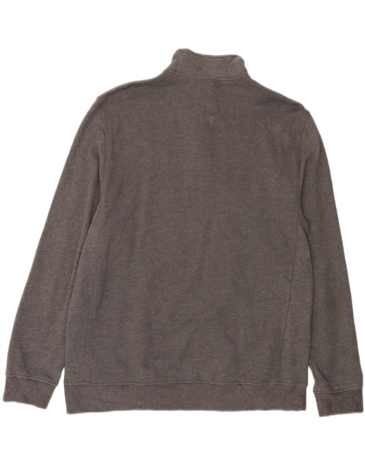 IZOD - Sudadera con cuello y cremallera para hombre, talla grande, algodón gris