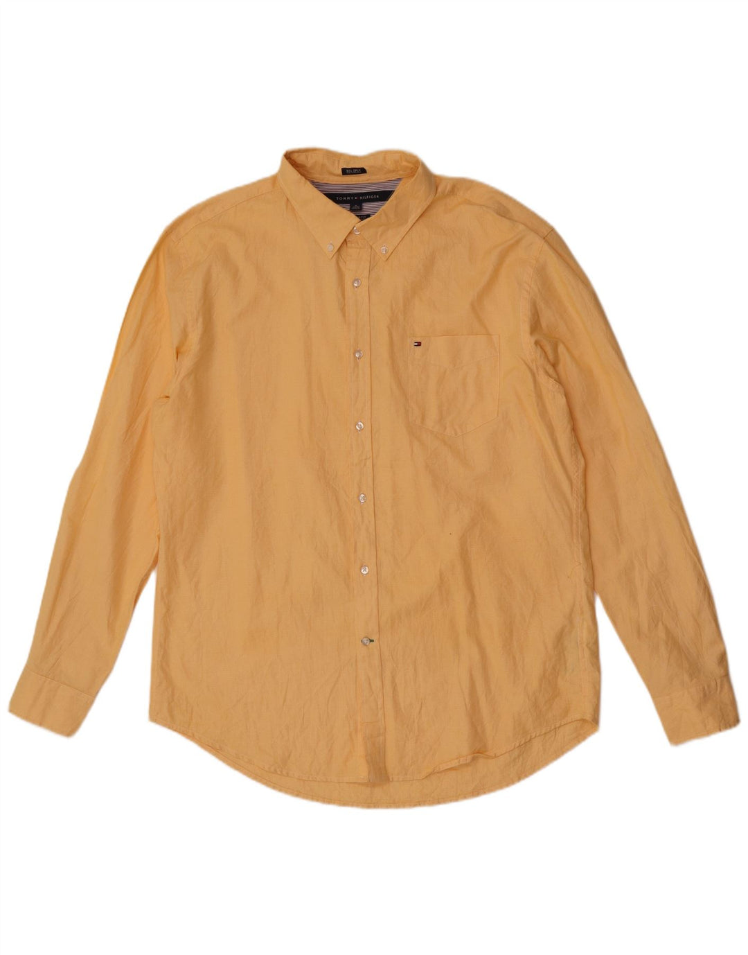 Tommy Hilfiger Camisa Custom Fit para Hombre XL Amarillo