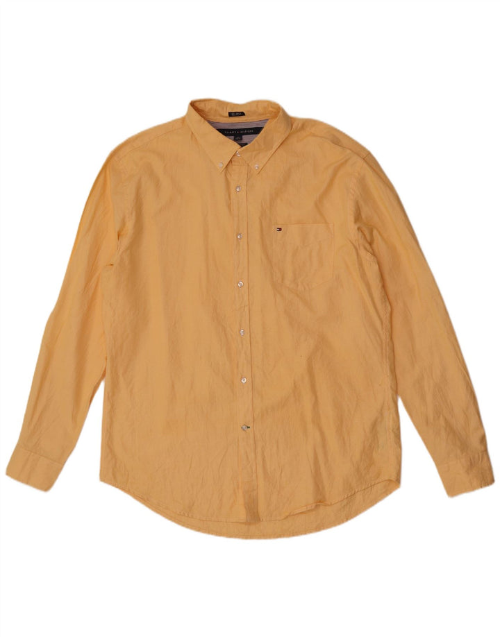Tommy Hilfiger Camisa Custom Fit para Hombre XL Amarillo