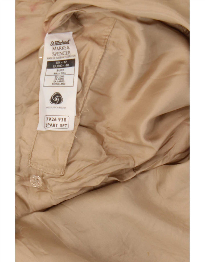 Marks & Spencer Abrigo de doble botonadura para mujer UK 42 Lana beige mediana