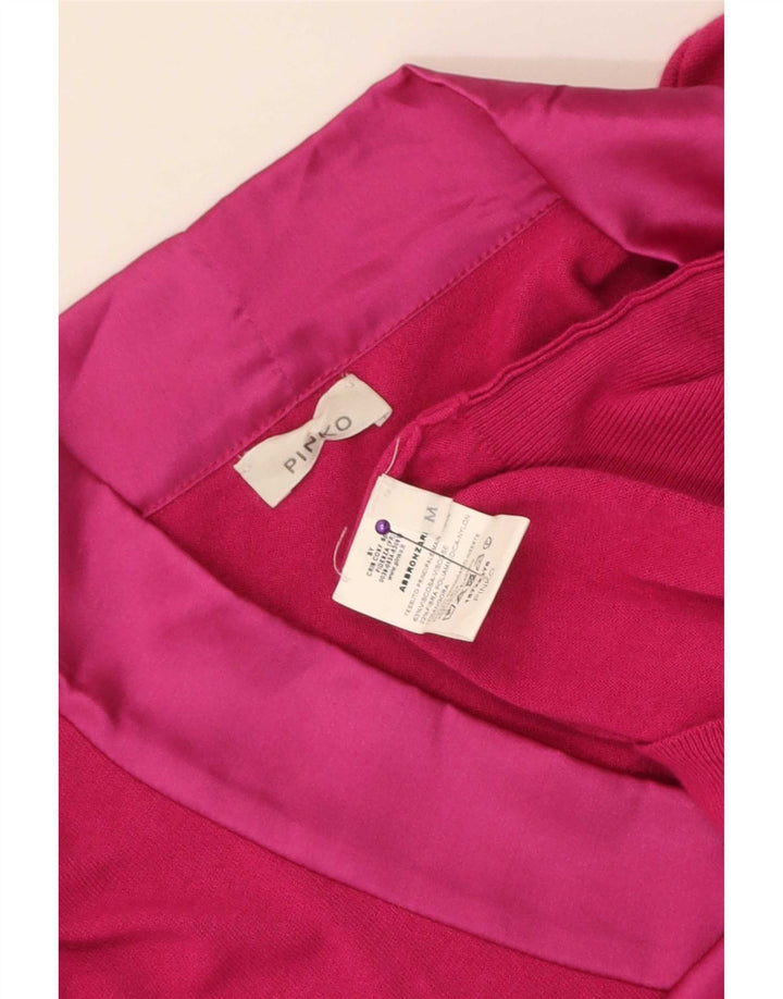 Pinko Jersey con cuello en V para mujer UK 42 Viscosa rosa mediana