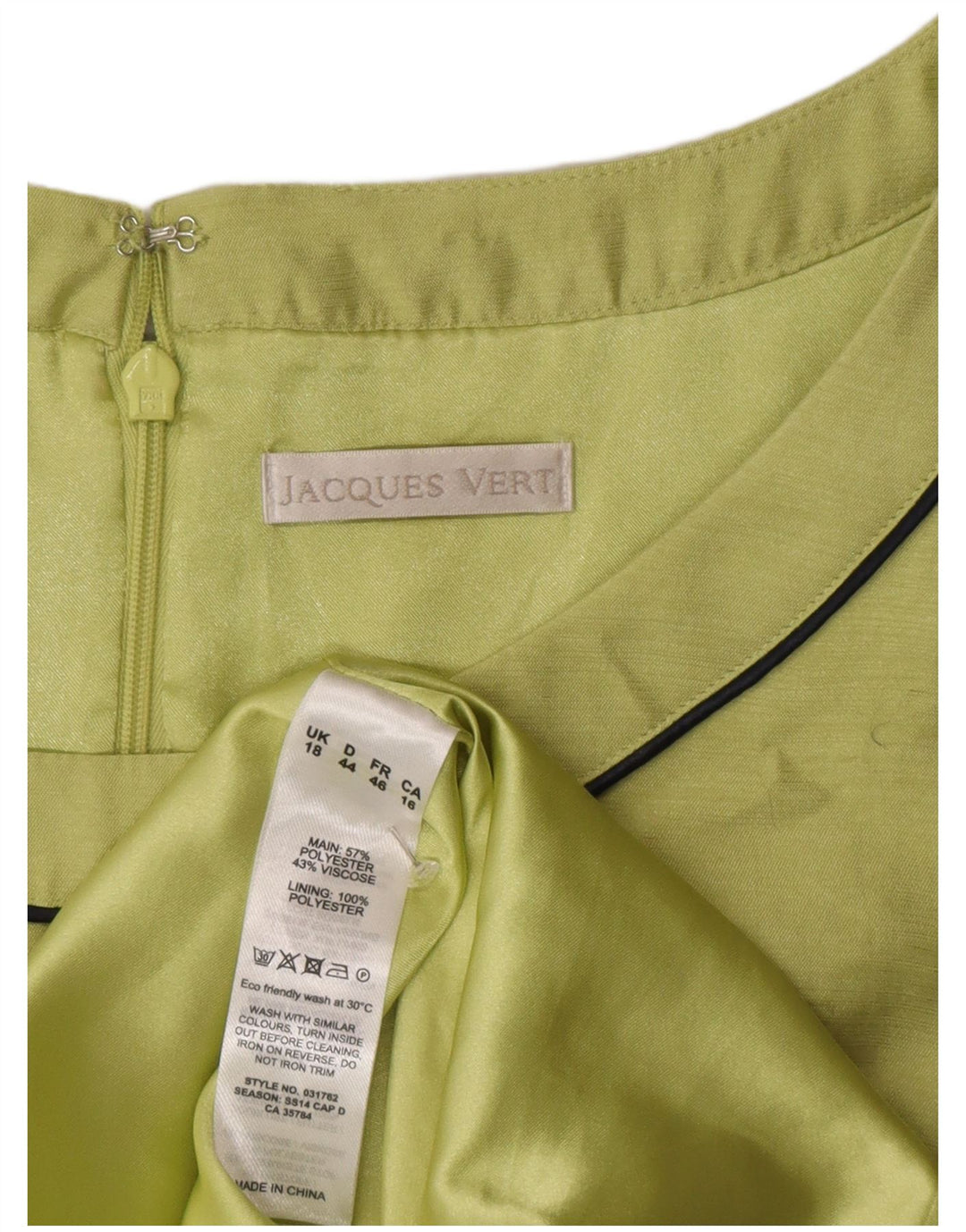Jacques Vert Vestido tubo sin mangas para mujer UK 40 XL Poliéster verde