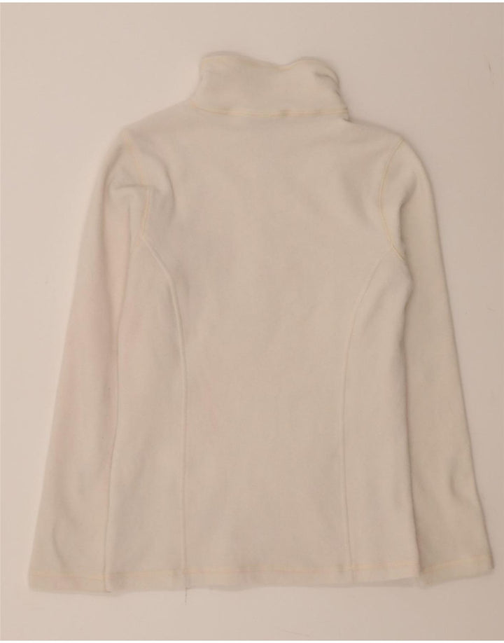 NAPAPIJRI Womens Zip Neck Fleece Jumper UK 12 Medium White Polyester Vintage Napapijri and Second-Hand Napapijri from Messina Hembry 