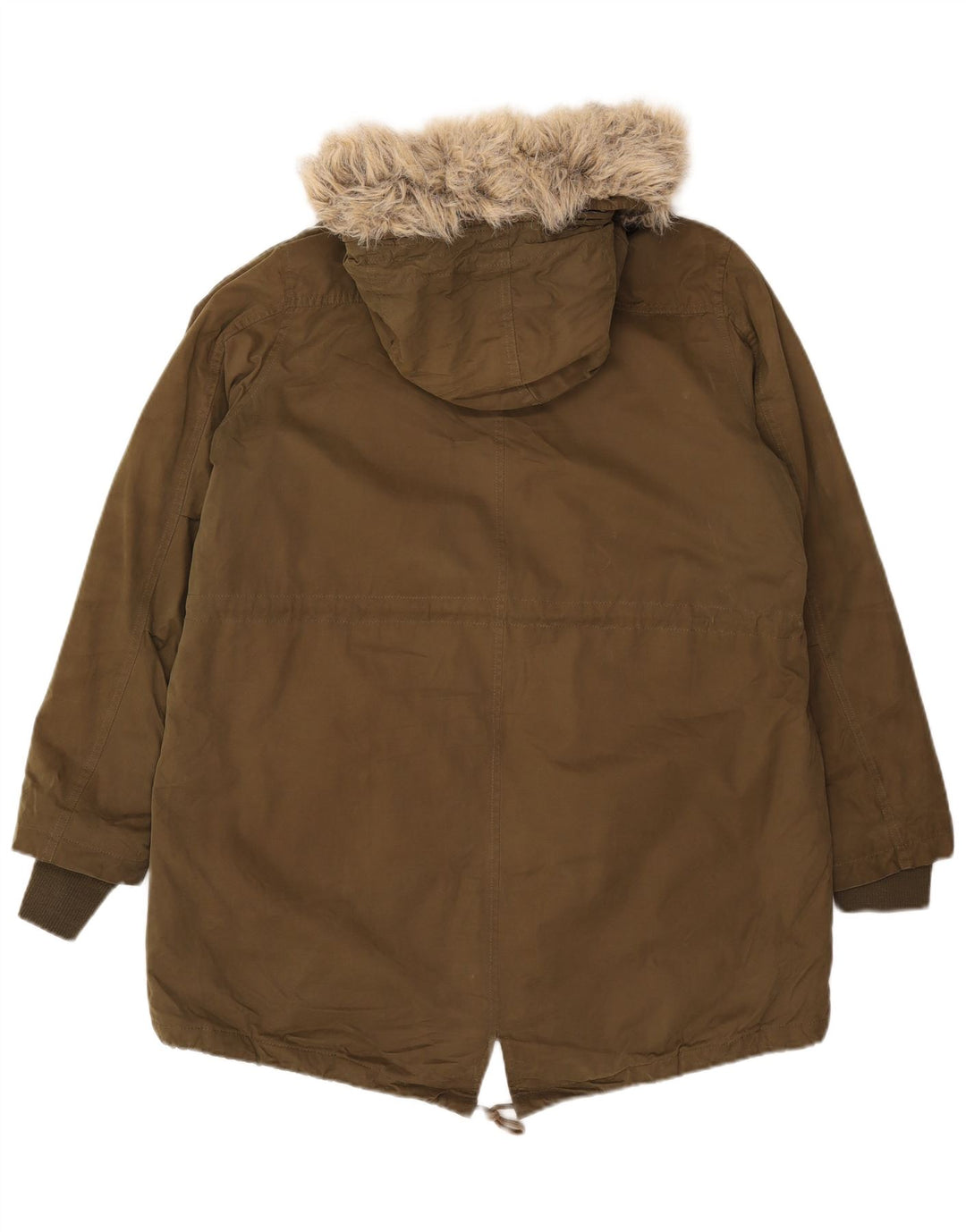 FAT FACE Parka con capucha para mujer UK 46 Large Caqui Poliéster
