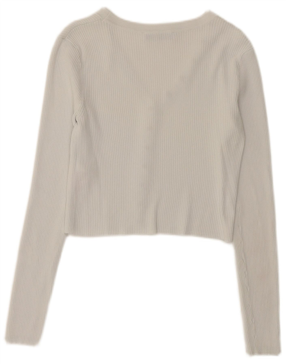 Zara Mujer Crop Cardigan Top UK 10 Small Blanco Poliamida