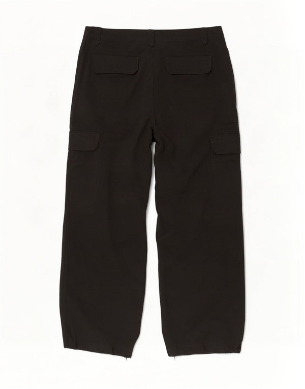 Marks & Spencer Pantalones cargo de pierna ancha para mujer UK 44 Large W32 L28 Negro