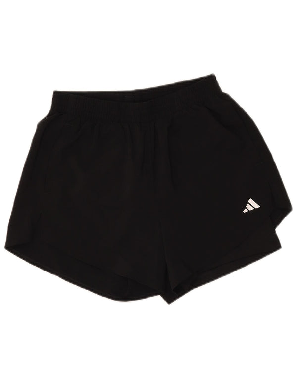 Adidas Pantalones cortos deportivos de ajuste regular para mujer UK 8/10 Small Negro Poliéster