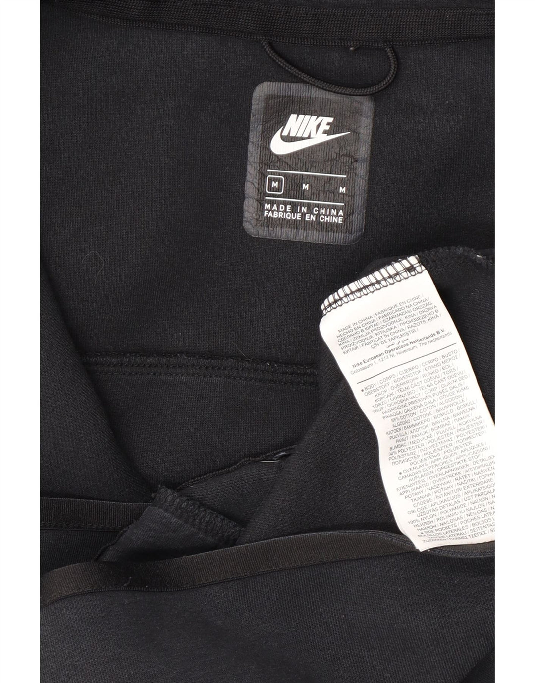 NIKE Sudadera con capucha y cremallera para hombre, mediana, algodón negro