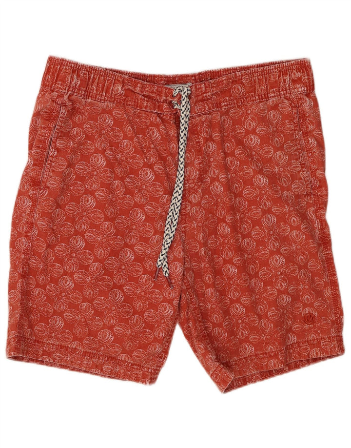 Bañador para hombre Fat Face de algodón floral en naranja mediano