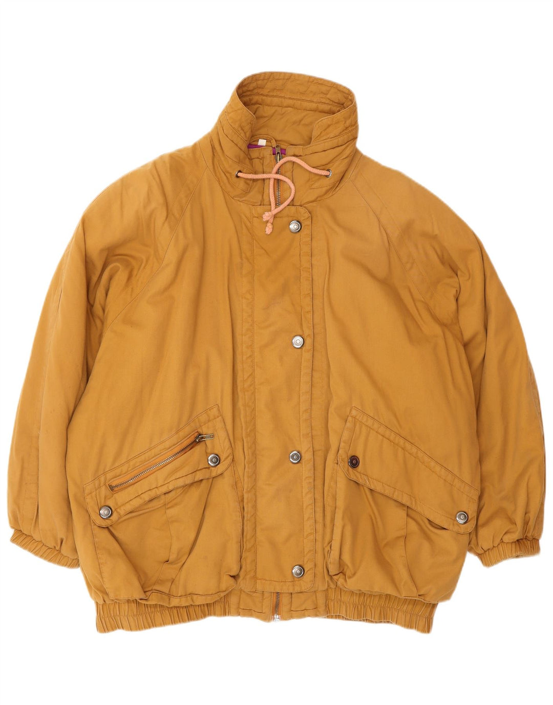 VINTAGE Chaqueta cortavientos de gran tamaño para mujer IT 42 Algodón marrón medio