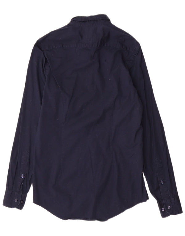 TOMMY HILFIGER Camisa slim fit para hombre Small Azul marino Algodón