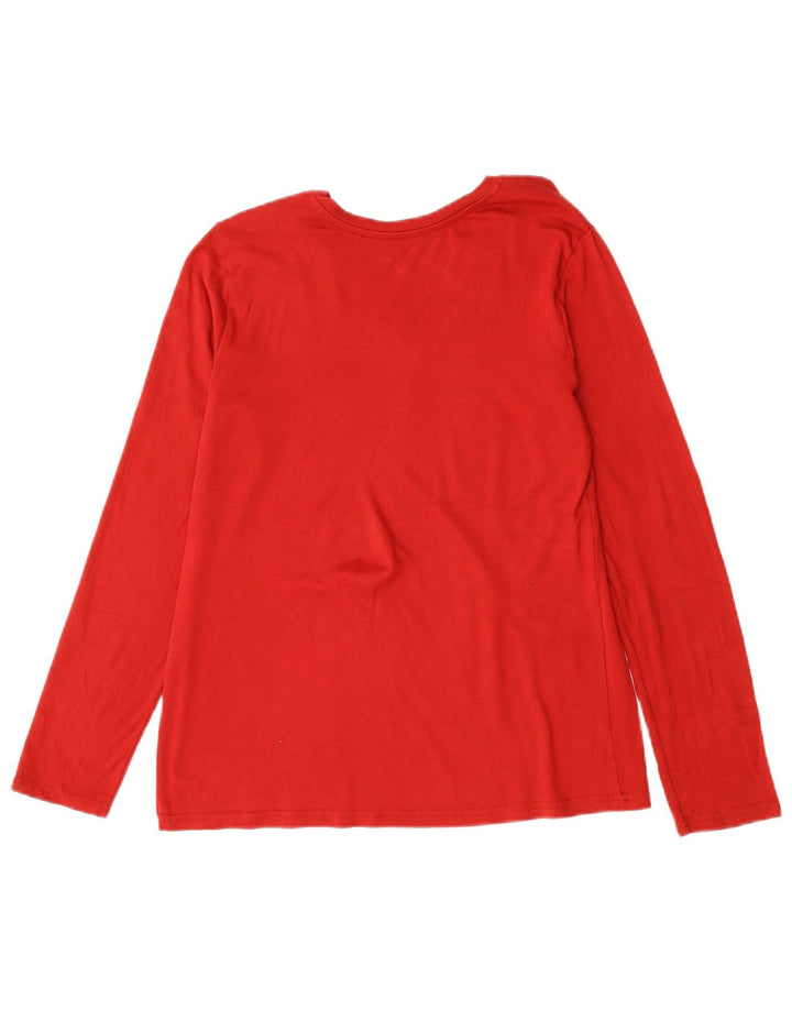 Eddie Bauer Top para mujer de manga larga UK 46 Grande Algodón rojo
