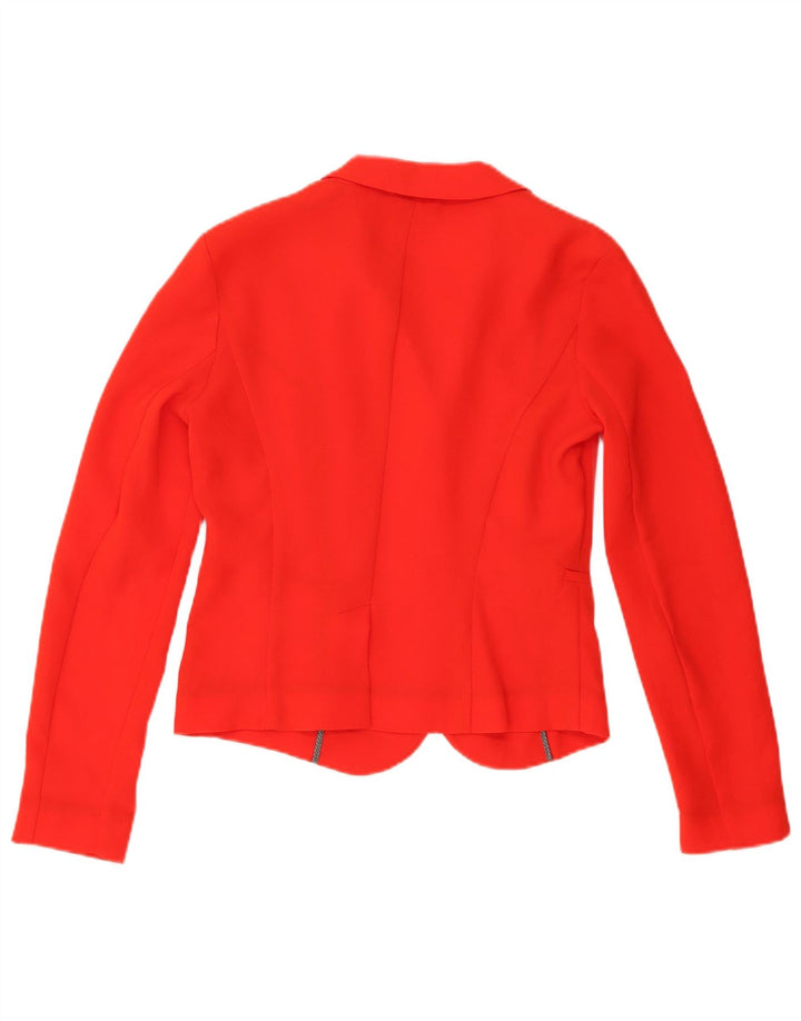 Sisley Chaqueta tipo blazer de 4 botones para mujer UK 10 Small Naranja Poliéster