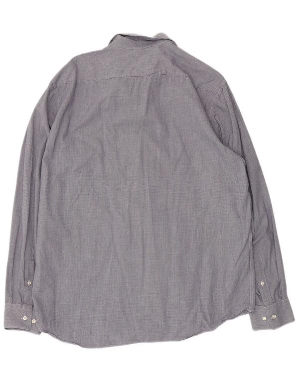 Hugo Boss Camisa de corte regular para hombre Talla 44 17 1/2 XL Pata de gallo azul
