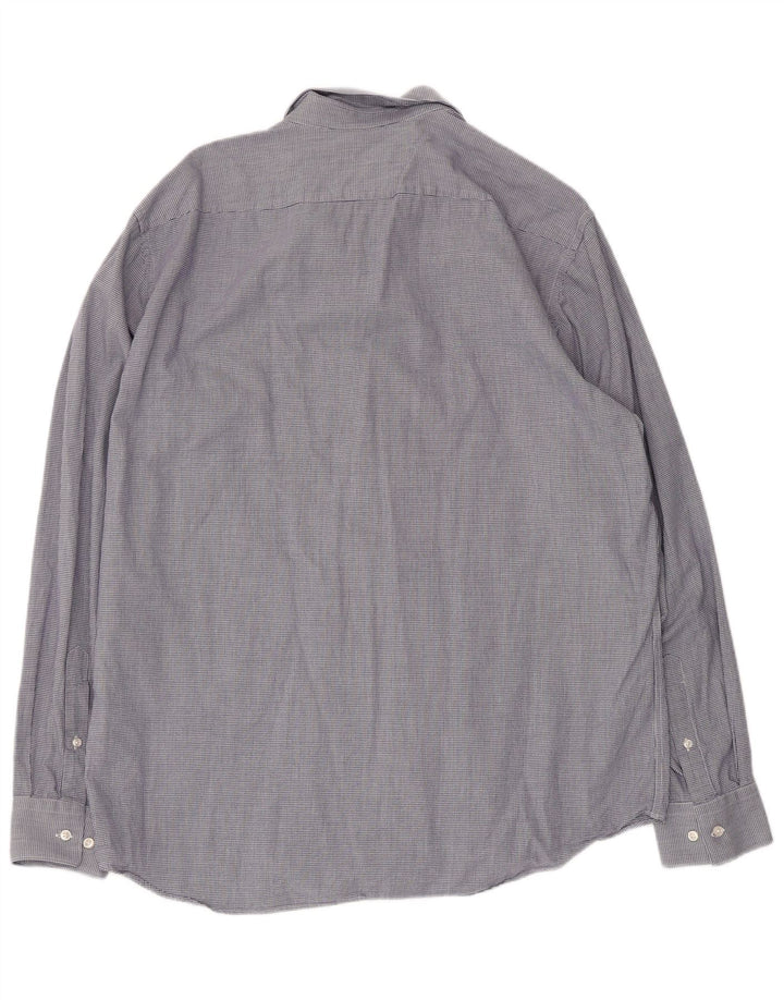 Hugo Boss Camisa de corte regular para hombre Talla 44 17 1/2 XL Pata de gallo azul