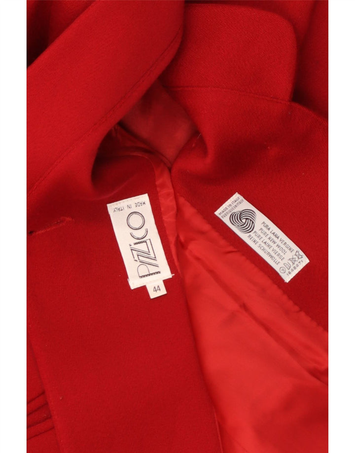 Vintage mujer 2 botones Blazer chaqueta IT 44 lana virgen roja mediana