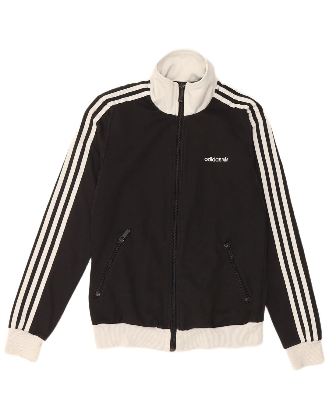 ADIDAS Chaqueta superior de chándal para mujer EU 36 Small Black Colourblock Cotton