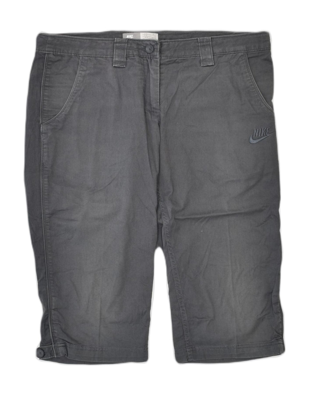 NIKE Womens sportswear Capri Trousers UK 12 Medium W32 L19 Grey | Vintage | Thrift | Second-Hand | Used Clothing | Messina Hembry 