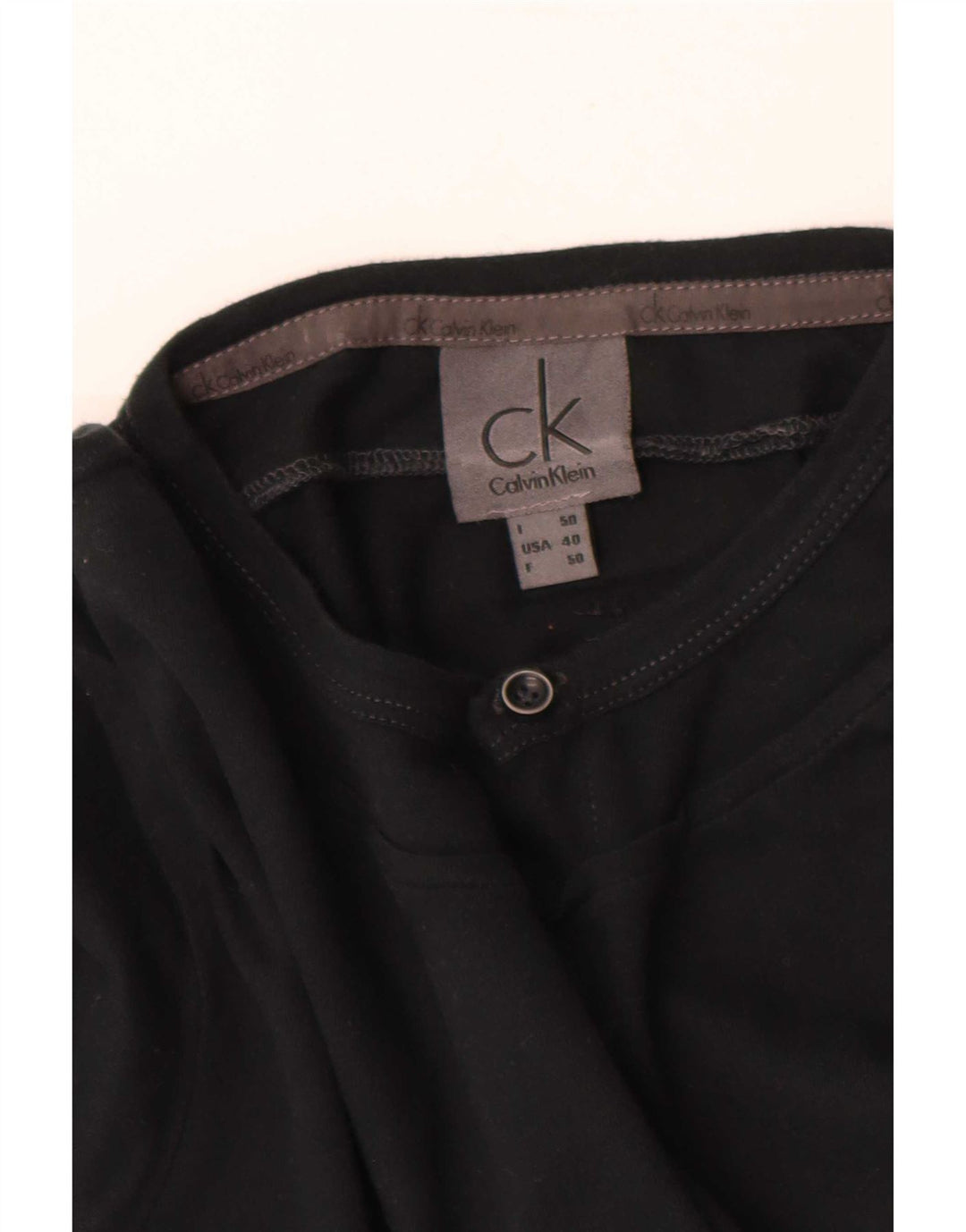 Calvin Klein Jeans Hombre Top Manga Larga IT 50 Medio Negro
