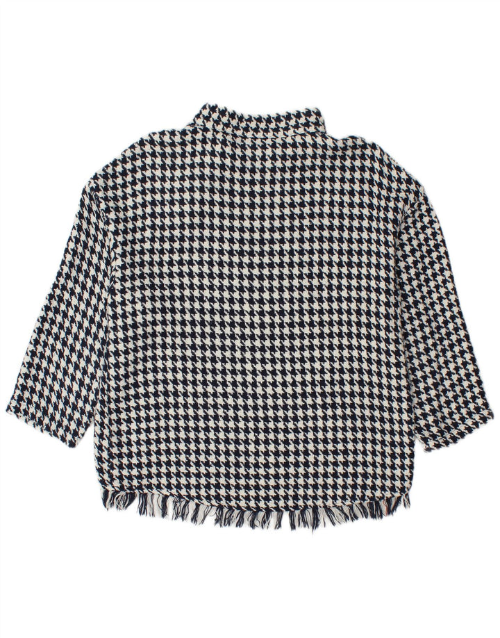 Zara - Jersey con cuello y botones para mujer, talla 40, talla mediana, color azul marino